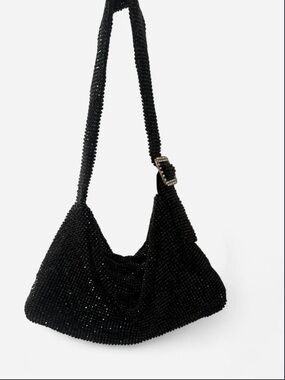 INC Black Rhinestone Shoulder Bag Sparkly Y2K Style
